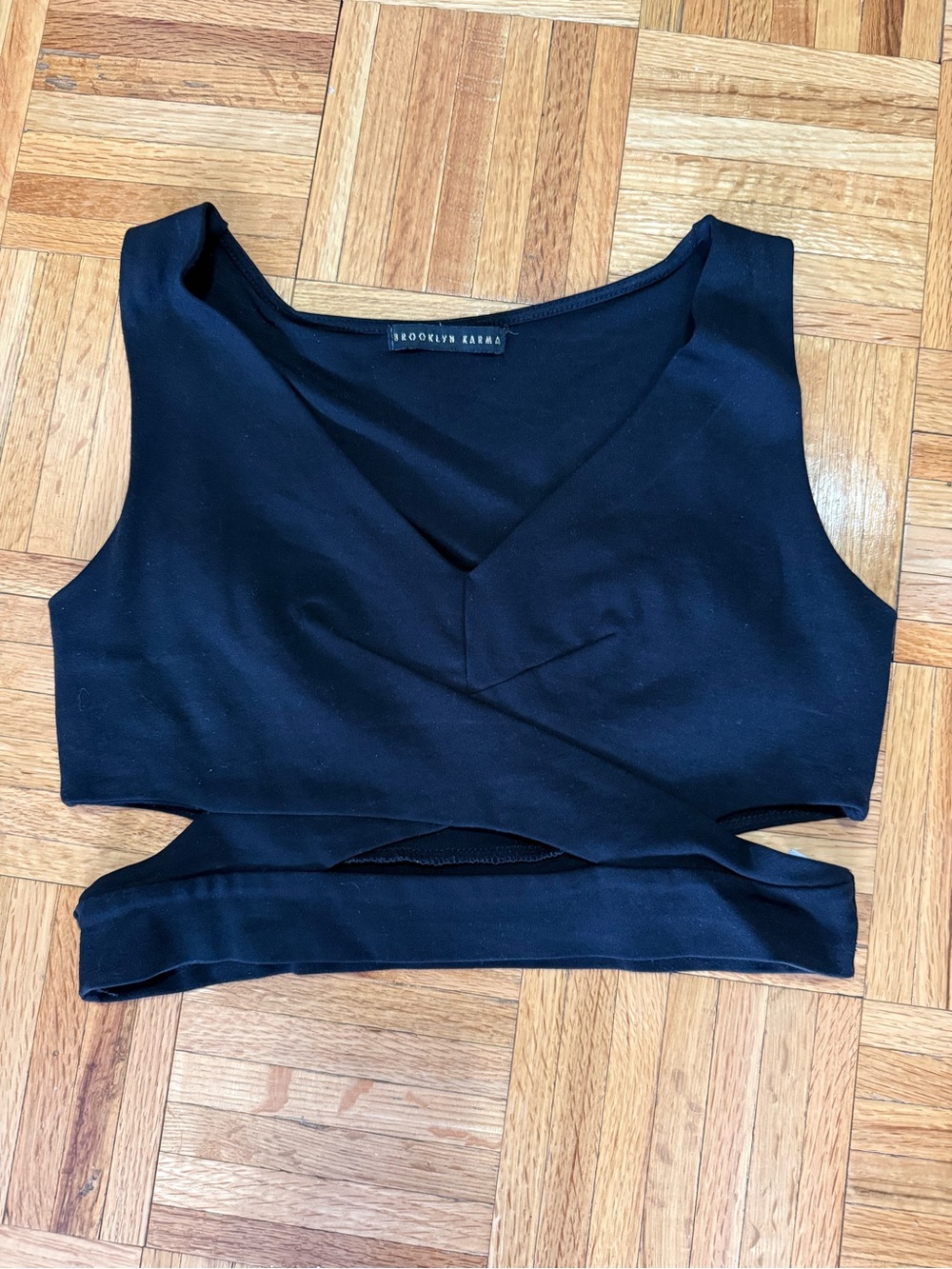 Brooklyn Karma Black Sleeveless Crop Top